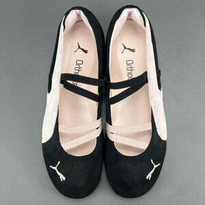 Puma Black And Pink Thin-Soled Dance Shoes Ballet Flats